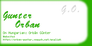 gunter orban business card