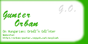 gunter orban business card